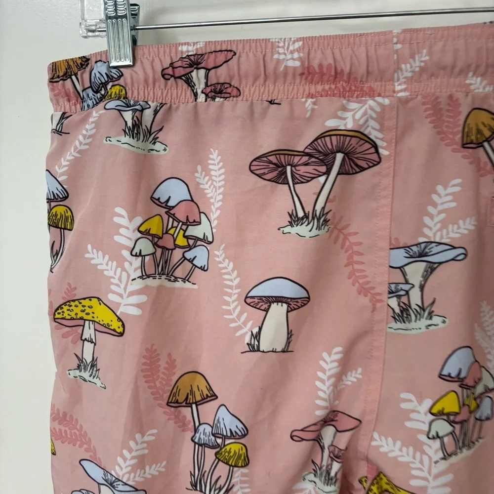 Fresh prints of bel air Mushroom Print Pink Drawstring swim surf beach Shorts